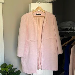 Zara pink tweed coat